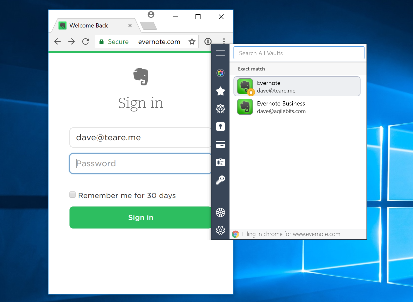 add 1password to chrome